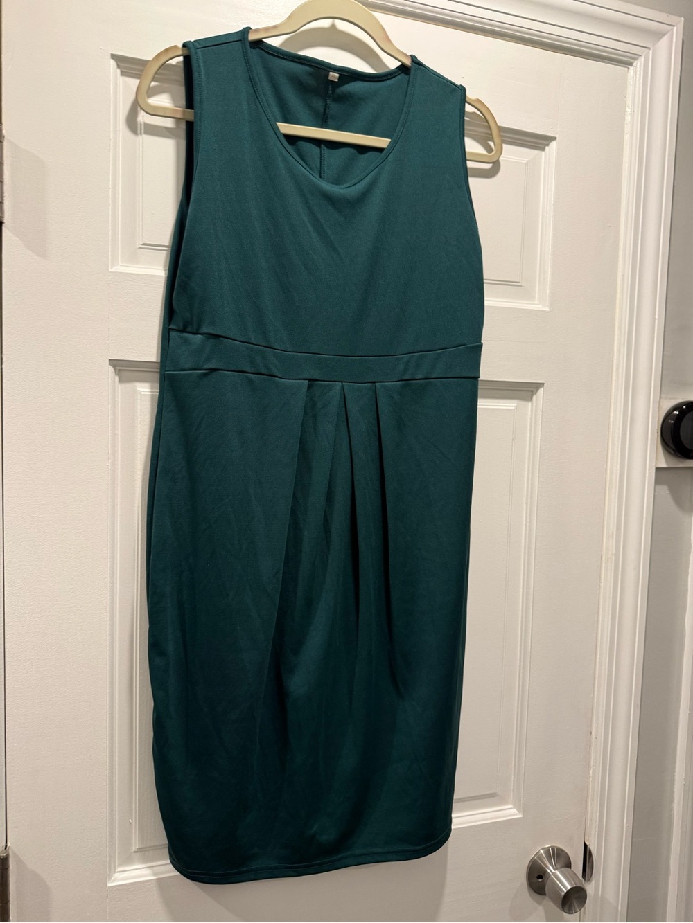 Sleeveless‎ Teal Midi Dress with Front Pleat Detail size XL